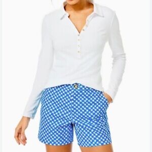 NEW Lilly Pulitzer Blue & White Gingham Bermuda Shorts
Size 12